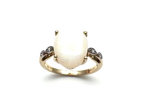 9ct Yellow Gold Opal & CZ Ring