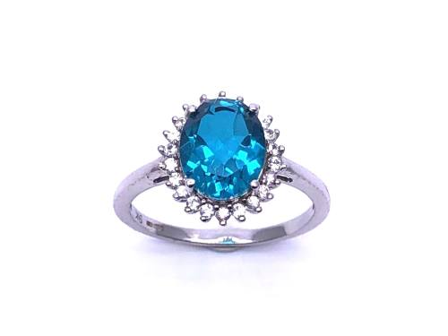 9ct Quartz Triplet & White Topaz Ring
