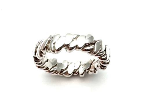 Silver Twisted Band Ring