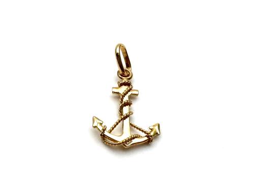 9ct Yellow Gold Anchor Pendant