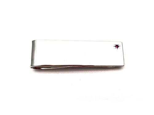 Silver Ruby Money Clip