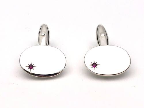 Silver Ruby Cufflinks