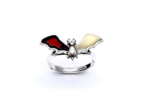 Silver Multi Amber Bat Ring