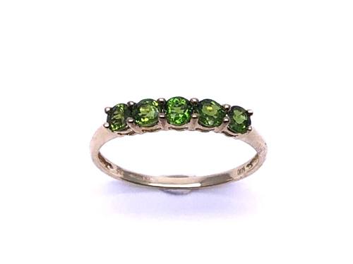 9ct Chrome Diopside 5 Stone Ring