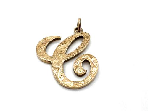 9ct Yellow Gold Initial 'C' Pendant
