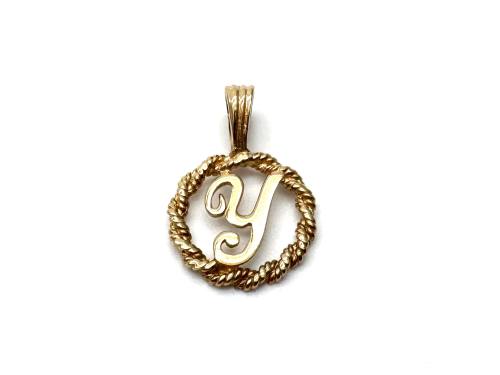 9ct Yellow Gold Initial 'Y' Pendant