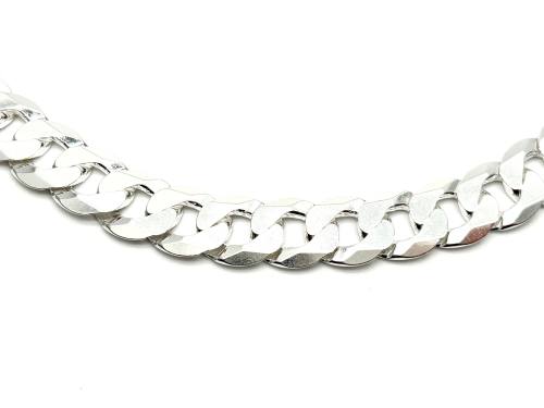 Silver Flat Curb Chain 22 Inch