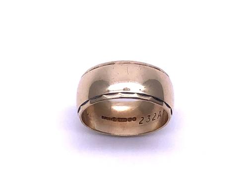 9ct Patterned Wedding Ring 9mm