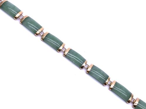 14ct Yellow Gold Jade Bracelet