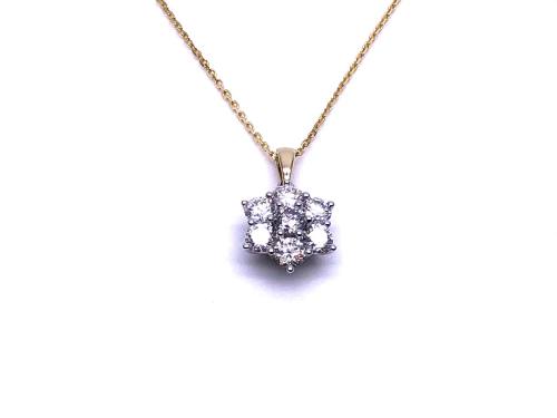 9ct Laboratory Grown Diamond Cluster Necklet 2ct