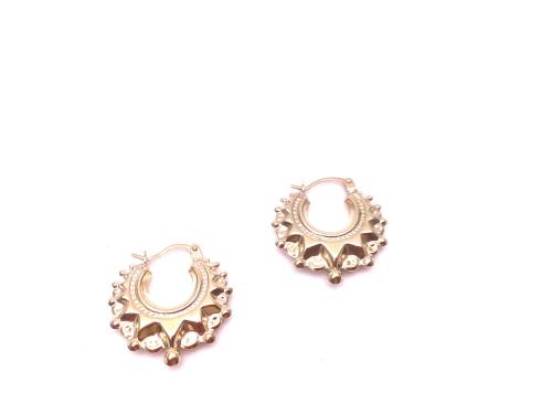 9ct Yellow Gold Round Creole Hoop Earrings