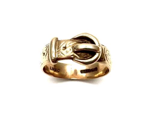 9ct Yellow Gold Buckle Ring