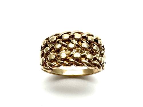 9ct Yellow Gold 3 Row Keeper Ring