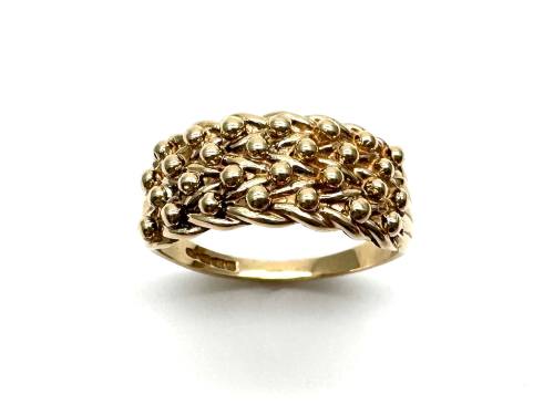 9ct Yellow Gold 4 Row Keeper Ring