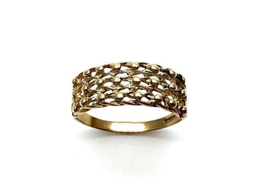 9ct Yellow Gold Cutout Keeper Ring