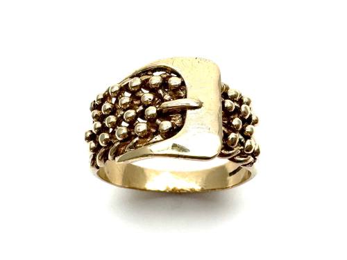 9ct Yellow Gold Buckle Keeper Ring