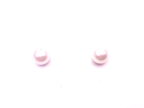 9ct Yellow Gold Pearl Studs 6.5mm