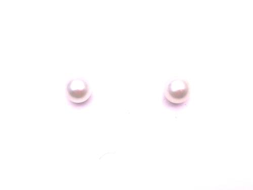 9ct Yellow Gold Pearl Studs 6mm