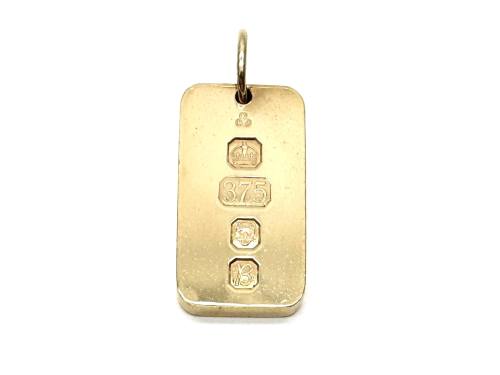 9ct Yellow Gold Ingot Pendant