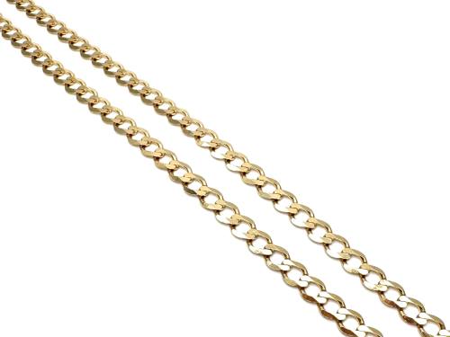 9ct Yellow Gold Flat Curb Chain 22 Inch