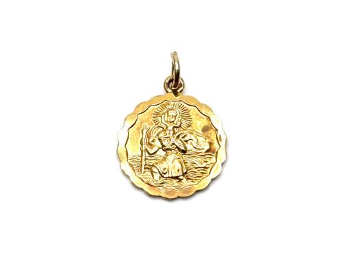 9ct Yellow Gold St Christopher Pendant