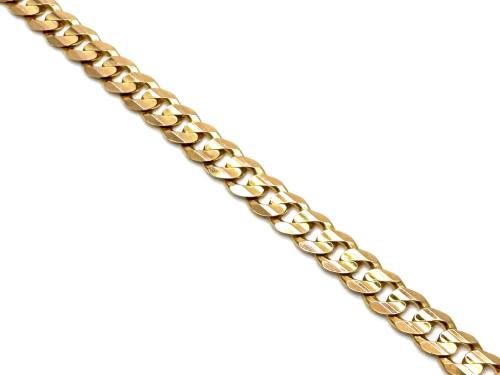9ct Flat Curb Bracelet 7 1/2 Inch