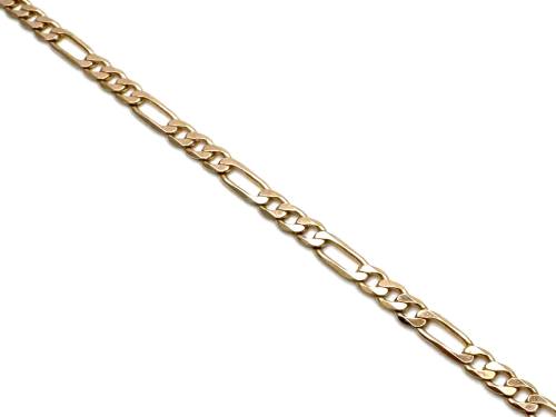 9ct Flat Figaro Bracelet 7 3/4 Inch