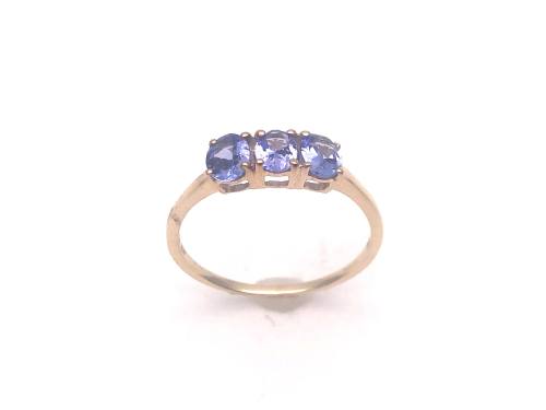 9ct Tanzanite 3 Stone Ring