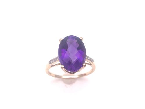 9ct Amethyst & Topaz Solitaire Ring