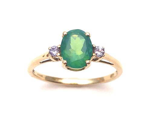 9ct Synthetic Opal & CZ Ring