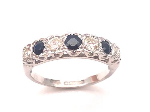 18ct White Gold Sapphire & Diamond Ring