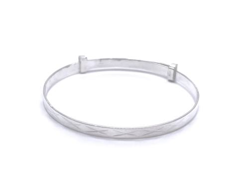 Silver Babies Diamond Cut Expanding Bangle