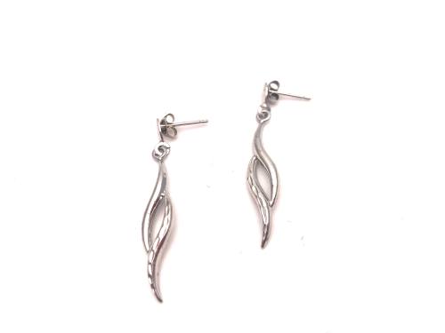 9ct White Gold Fancy Drop Earrings