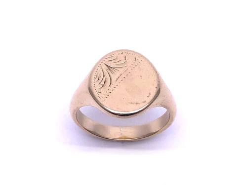 9ct Yellow Gold Patterned Signet Ring