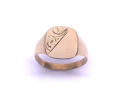 9ct Yellow Gold Patterned Signet Ring
