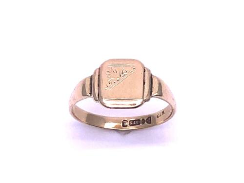 9ct Yellow Gold Patterned Signet Ring