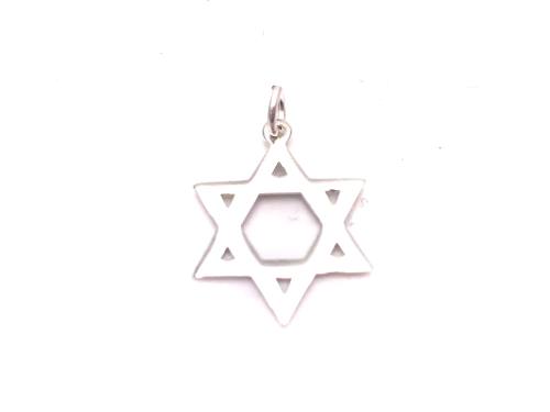 Silver Star Of David Pendant 15mm