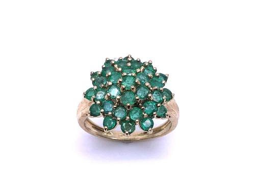 9ct Yellow Gold Emerald Cluster Ring