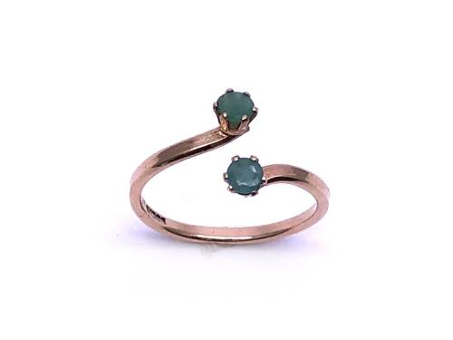 9ct Yellow Gold Emerald Torque Ring