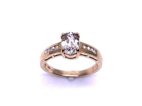 9ct Yellow Gold Zoisite & Zircon Ring
