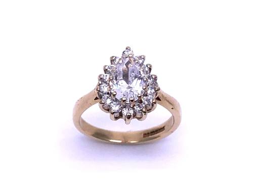 9ct Yellow Gold CZ Halo Ring