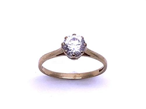9ct Yellow Gold CZ Solitaire Ring