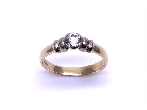 14ct Yellow Gold CZ Solitaire Ring