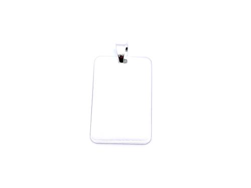 Silver Rectangular Dog Tag Pendant