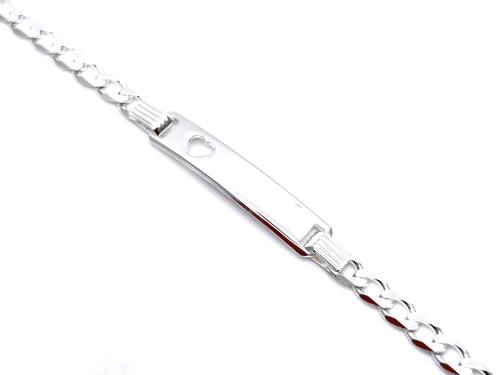 Silver Babies Cut Out Heart Bracelet 6 Inch