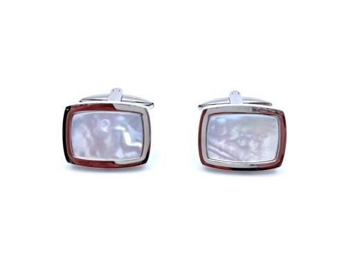 Stainless Steel Mother Of Pearl Inlay Cufflinks
