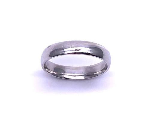 9ct White Gold Plain Wedding Ring 4mm