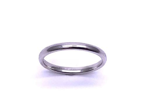 9ct White Gold Plain Wedding Ring 2mm