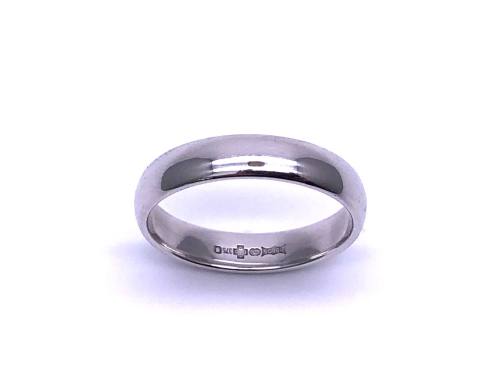 9ct White Gold Plain Wedding Ring 4mm