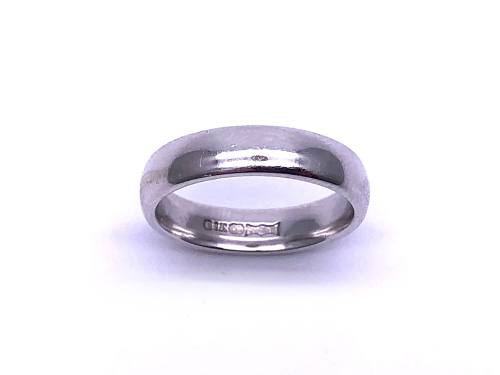9ct White Gold Plain Wedding Ring 4mm